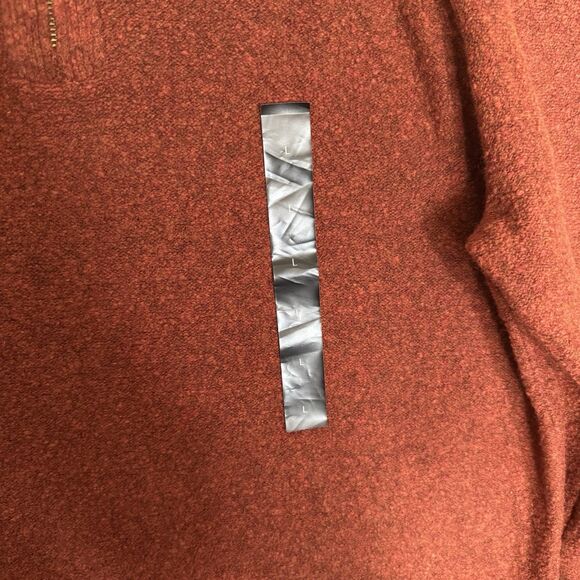 Banana Republic 1/4 Zip Sweater Large Red Mens Cotton Wool Preppy Academia New - Picture 4 of 10